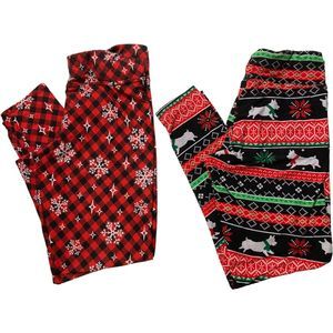 Joyland Pajama Bottoms 2 Pair Snowflake/Dog Stretch Women's Size Large